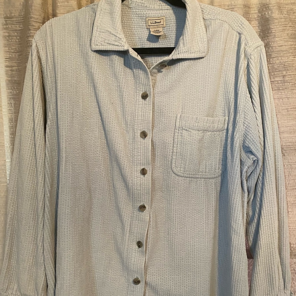 LL Bean womens corduoy button up shirt
